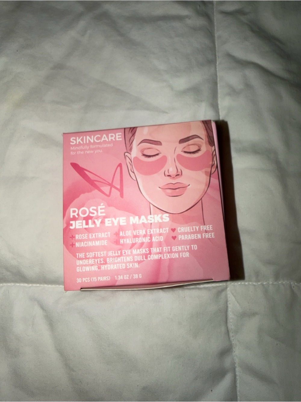 Rose Jelly Eye Masks - 15 pair Hydrating Pink Under-Eye Patches